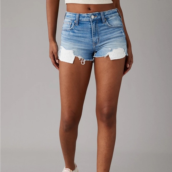 Size 2, blue, Next Level Stretch American Eagle Jean Shorts. - Picture 1 of 10
